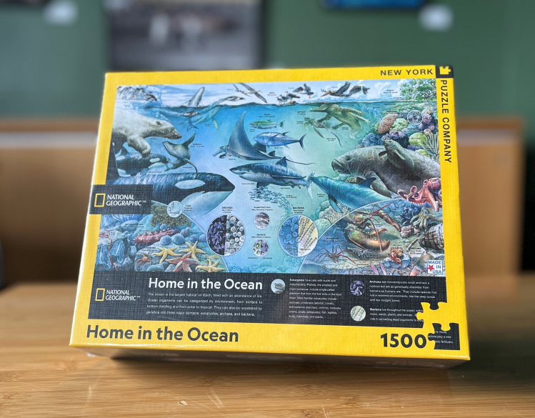1500-piece National Geographic puzzle with Home in the Ocean theme