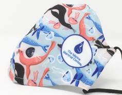 face mask with sea lions in multiple colors