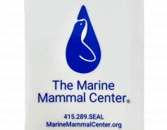 decal with The Marine Mammal Center logo, phone number and website