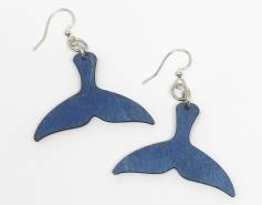 wooden whale tail earrings