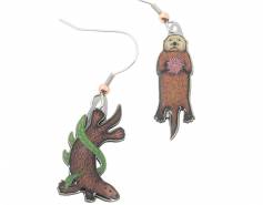 sea otter dangly earrings