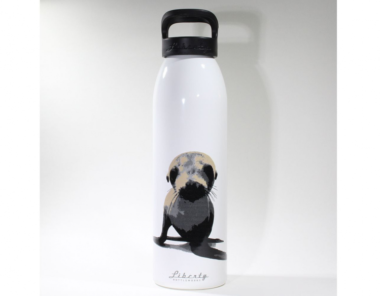 aluminum water bottle with sea lion pup
