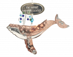 metal humpback whale ornament with embellishments