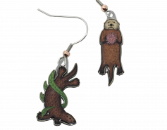 sea otter dangly earrings