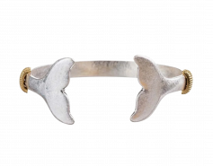 Silver Whale Tail Cuff Bracelet
