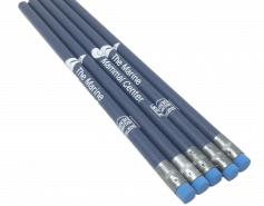 set of five blue pencils made from denim