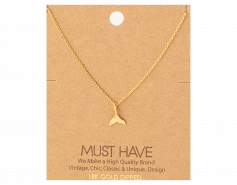 Gold Dipped Whale Tail Necklace