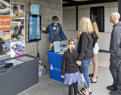 Youth Crew presenting to visitors